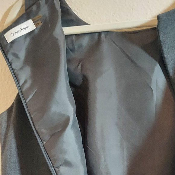 Classic Calvin Klein Gray Sleeveless Pencil Dress Size 10 - Picture 7 of 8